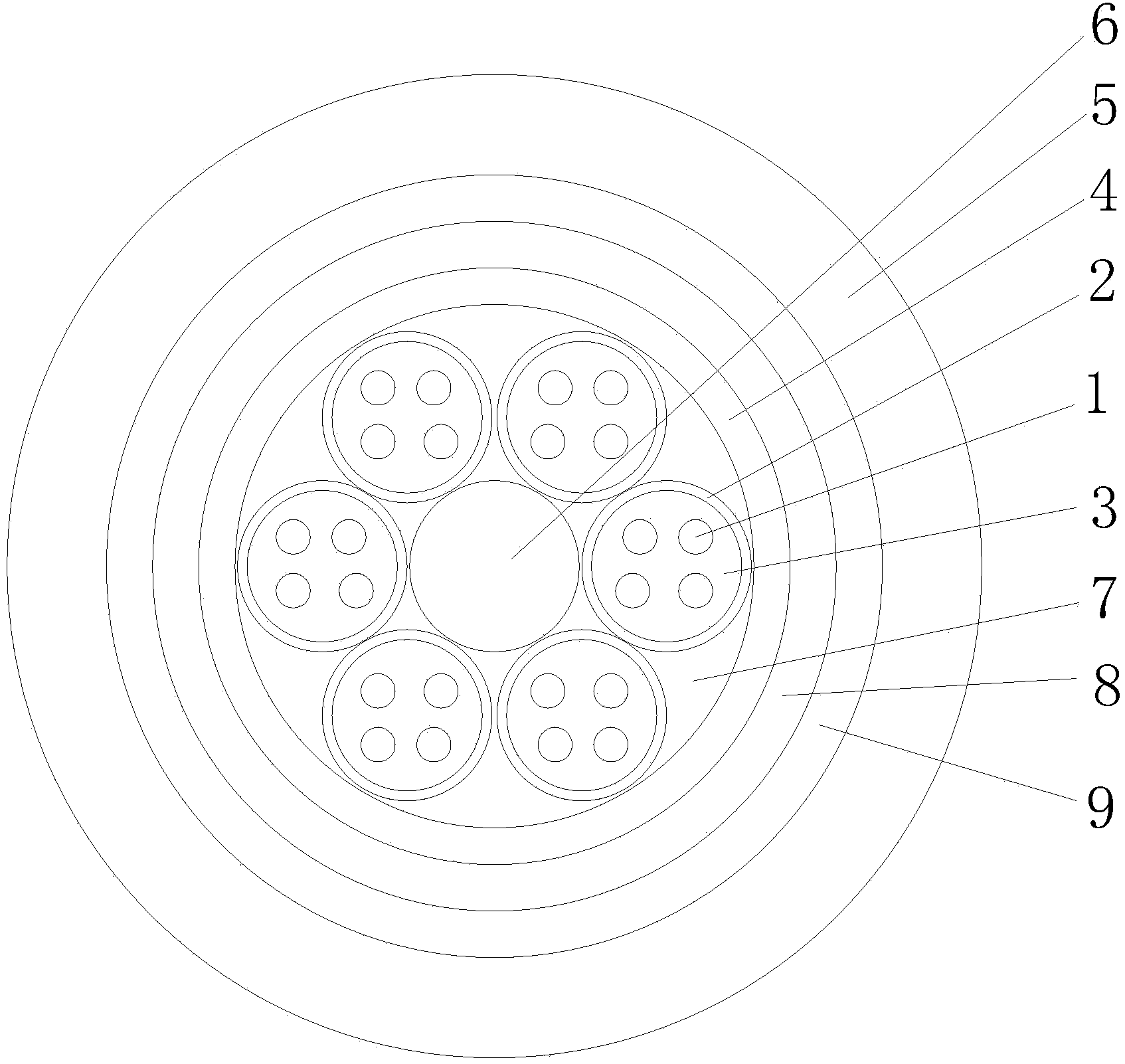 PE fiber layer-standing optical cable and manufacturing method thereof