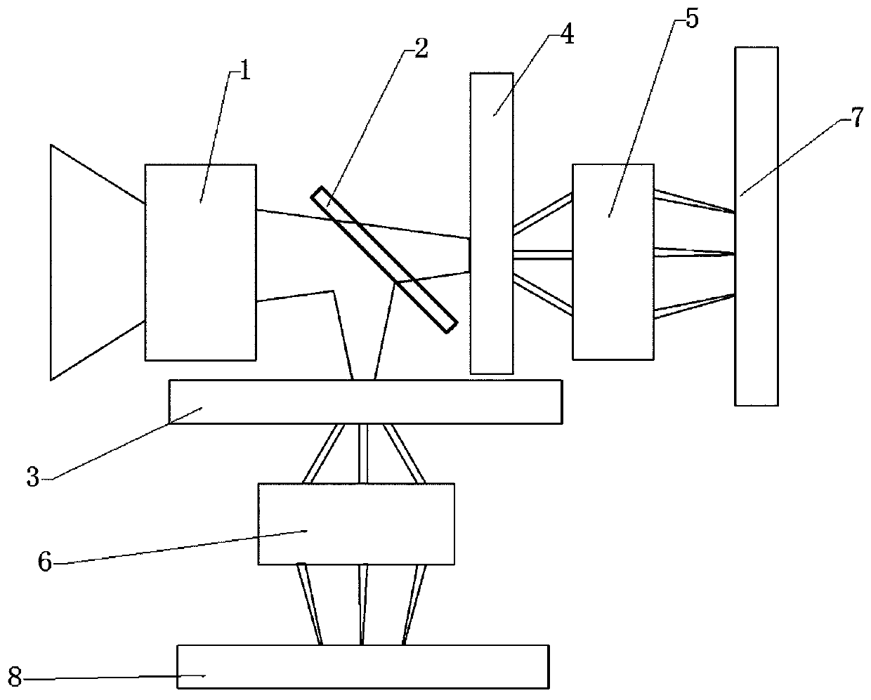 Broadband laser alarm structure based on dichroscope and grating diffraction