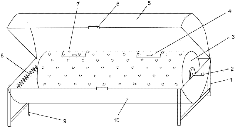 A drum type kitchen waste aerobic fermentation treatment device