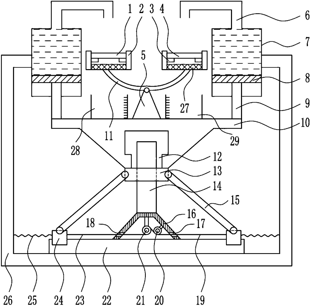 A mosaic tile water absorption detection device