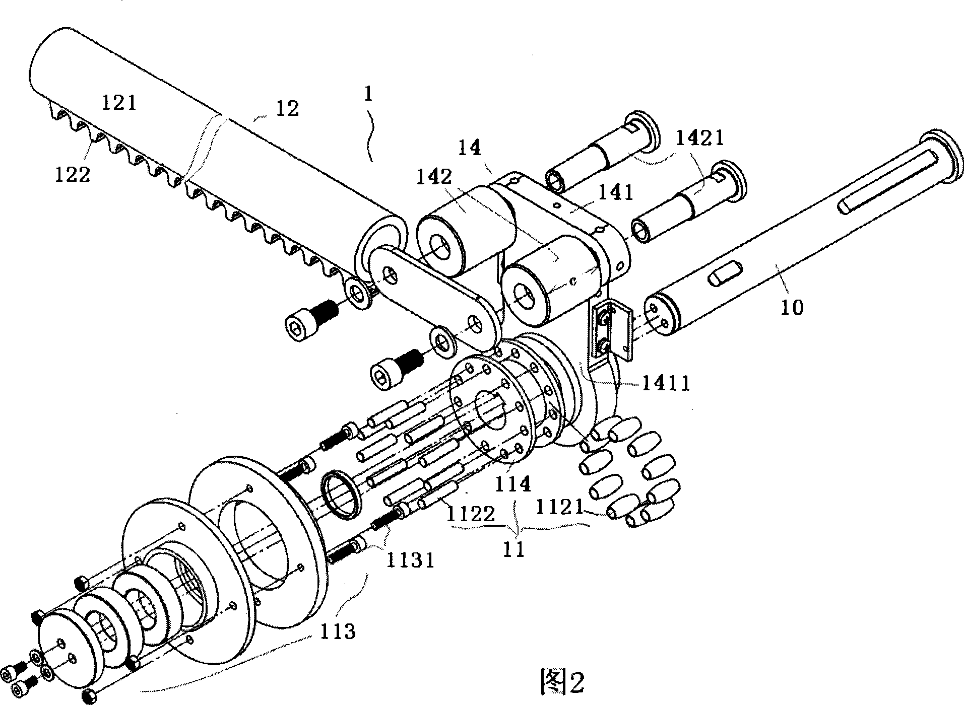 Drive assembly for stairs climbing wheelchair and pinion and rack set thereof