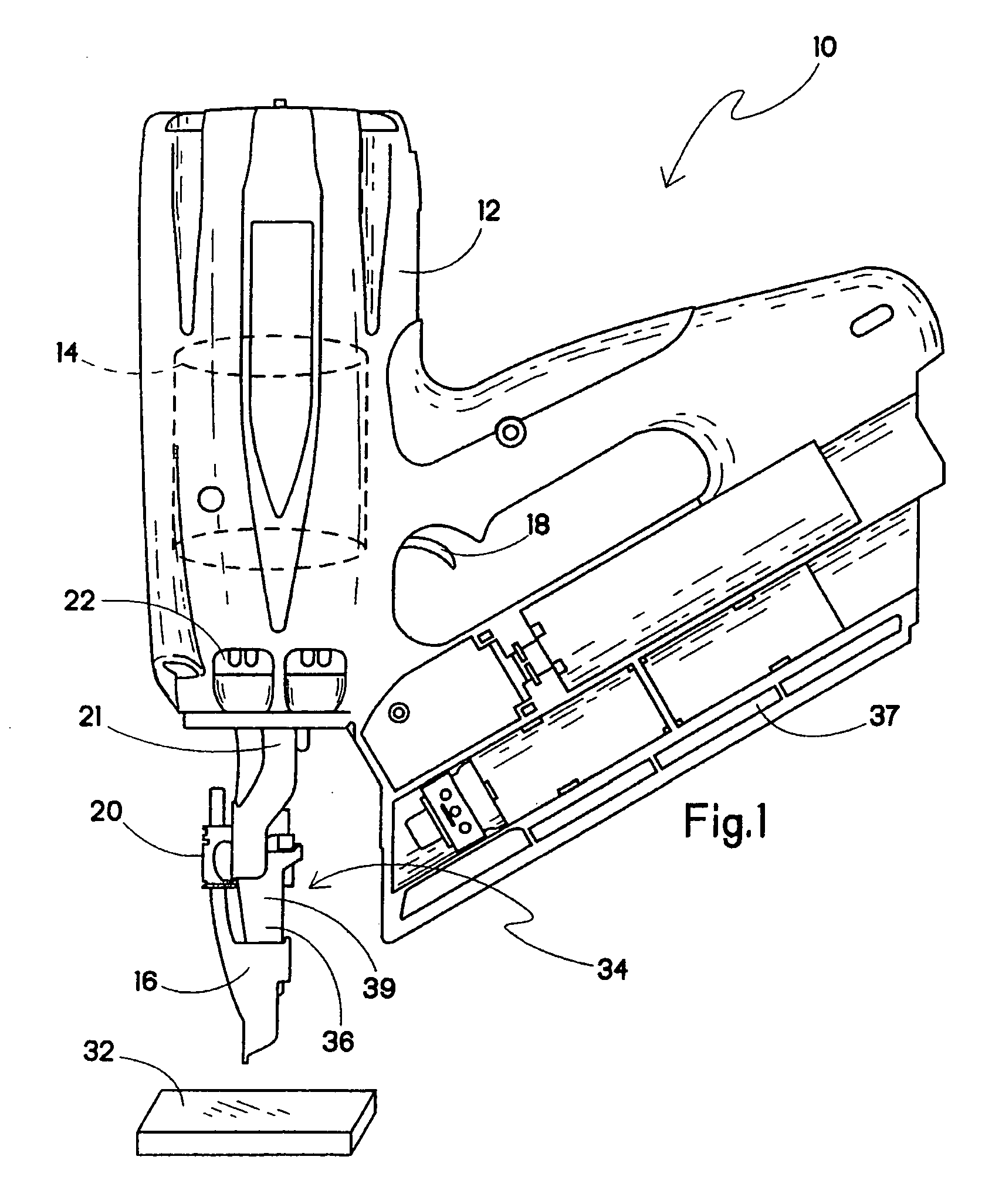 Nose assembly for a fastener driving tool