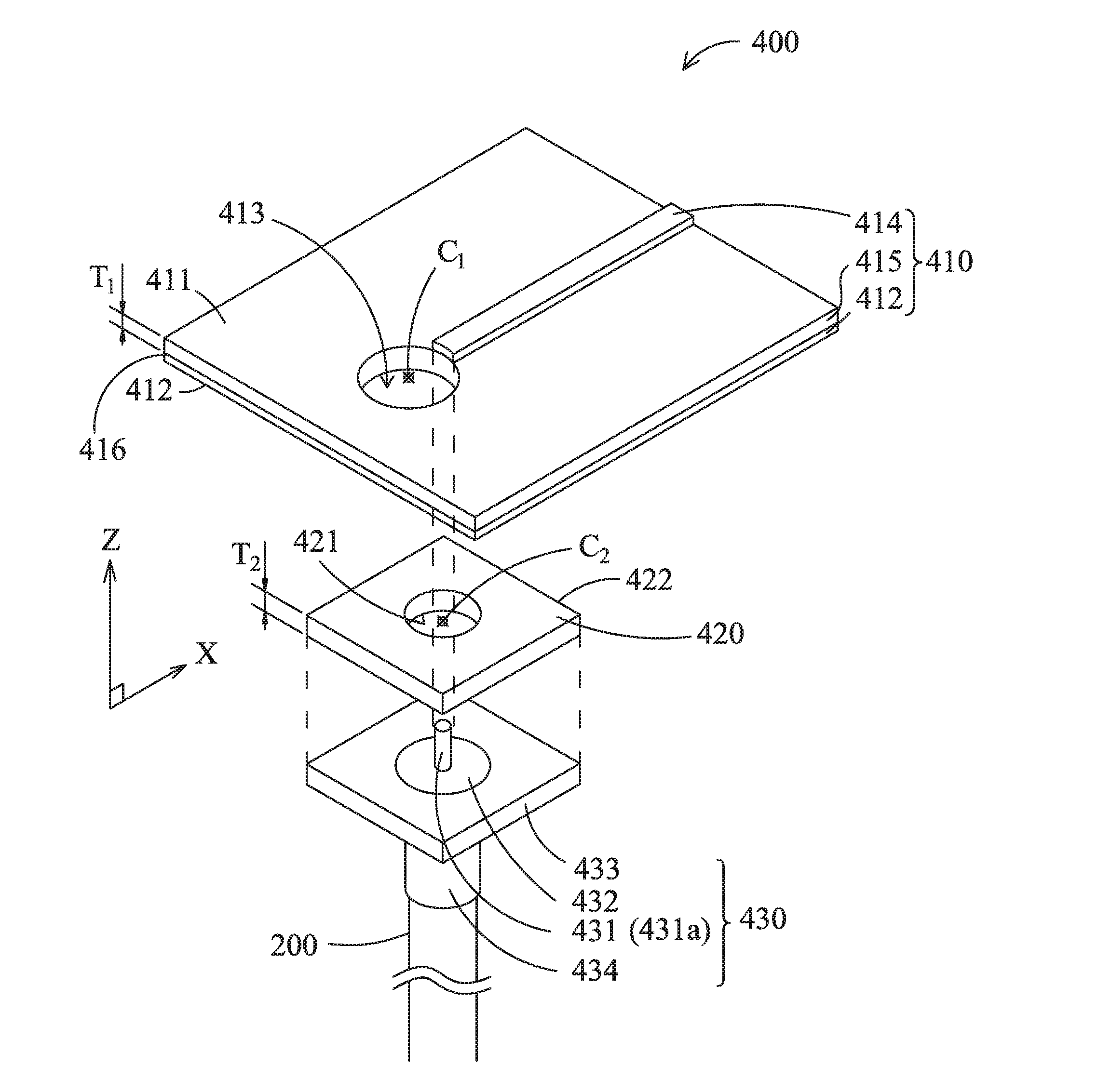 Vertical-transition structure