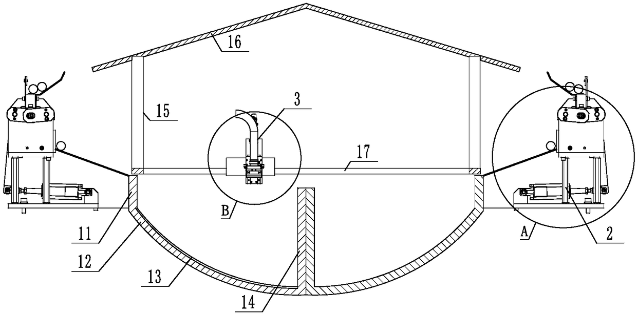 Automatic treatment fermentation facility for livestock and poultry breeding manure