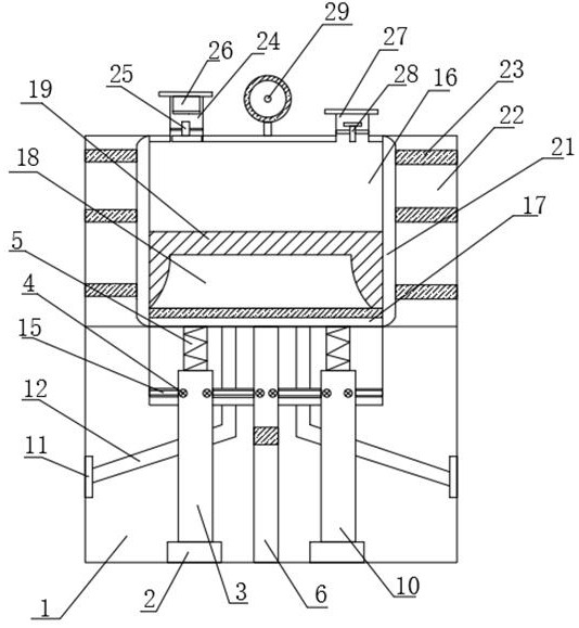 An air compressor with spring floating support