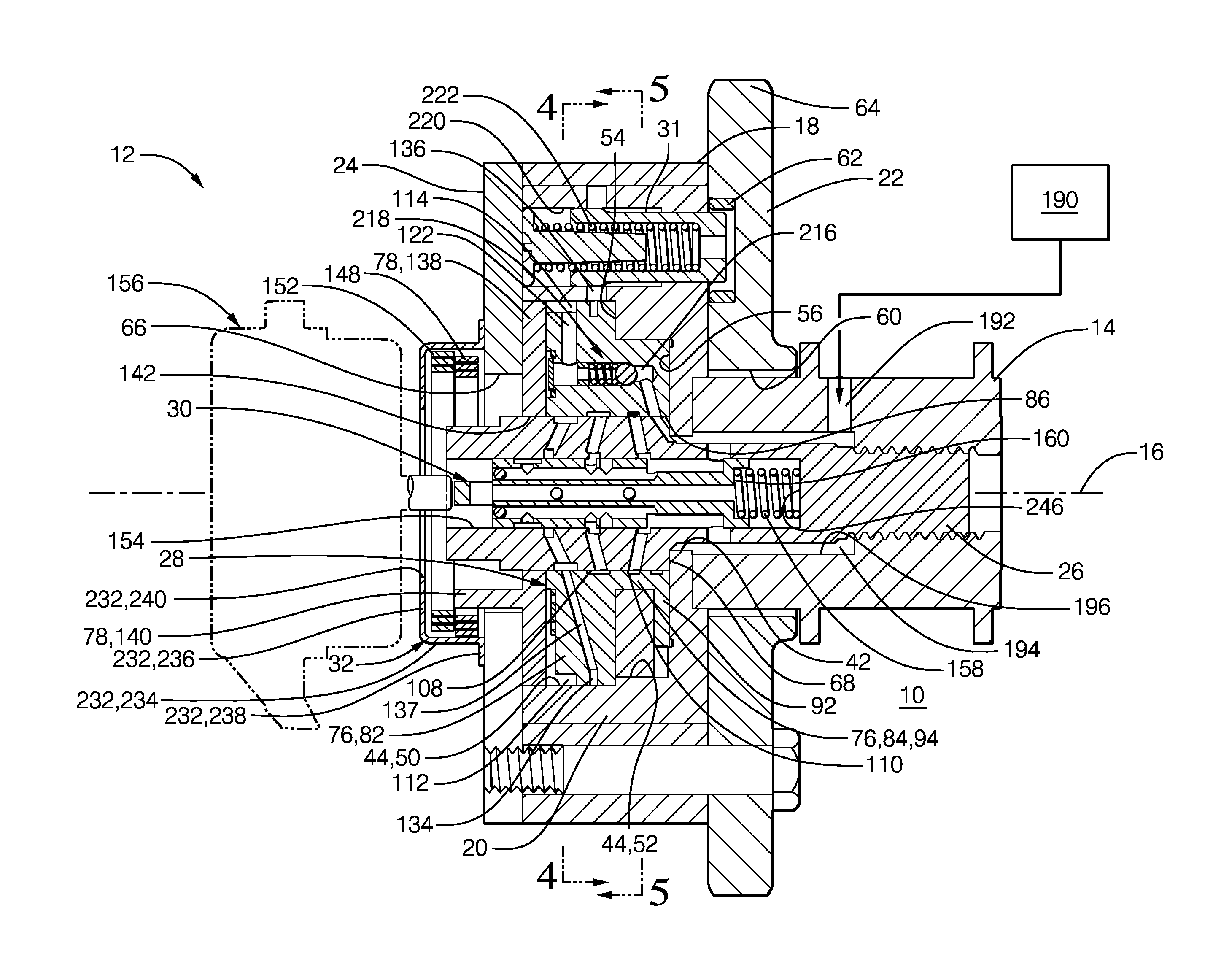 Camshaft phaser with a rotary valve spool positioned hydraulically