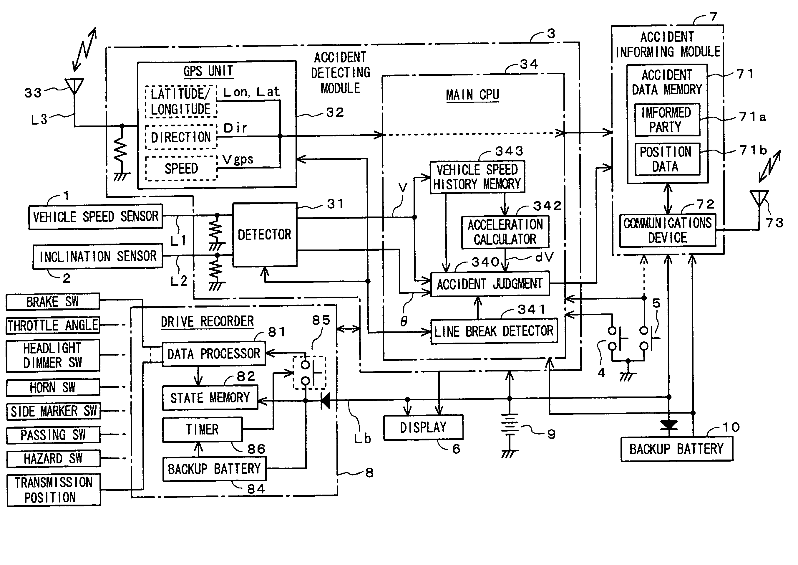 Automatic accident informing apparatus for two-wheel vehicle