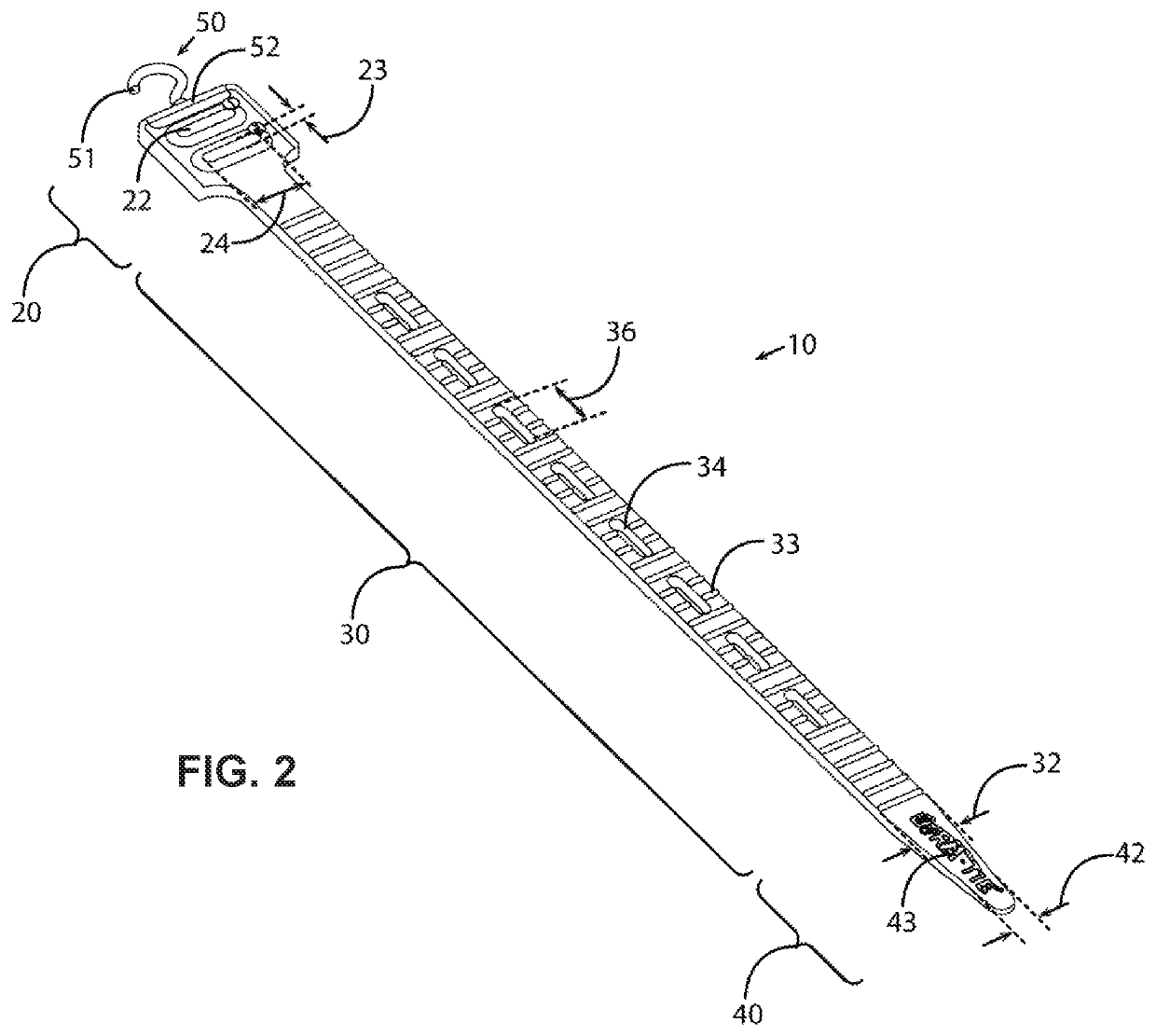 Reusable tie strap with multiple apertures