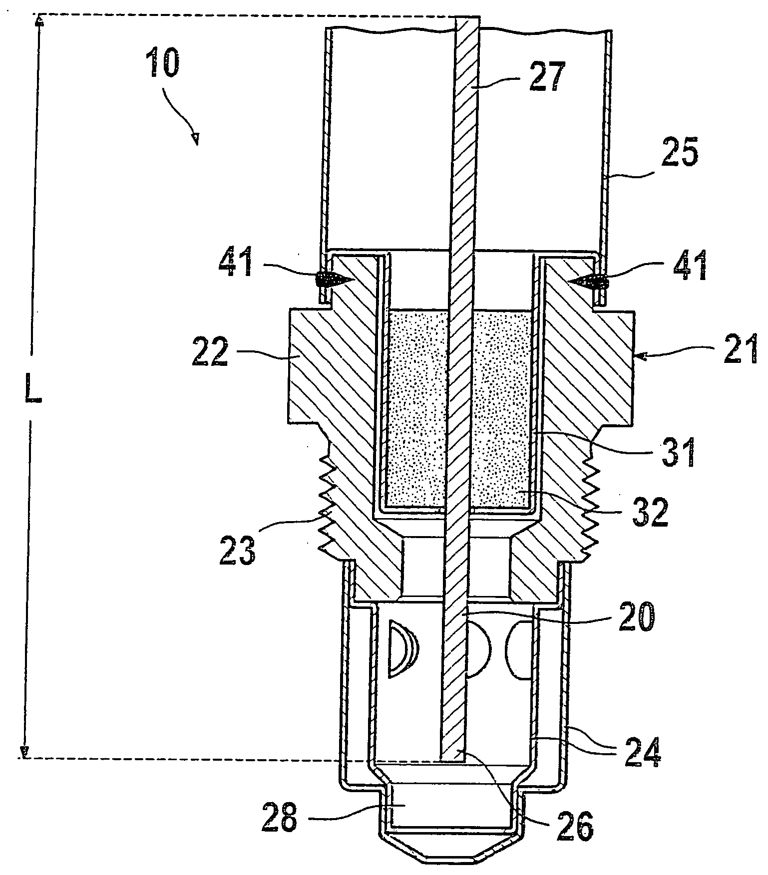 Gas sensor and method for production thereof