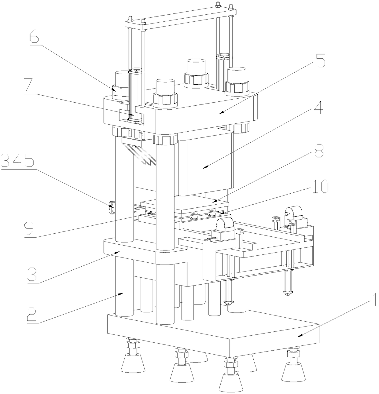 Production technology of damping rubber ring and hydraulic forming device of damping rubber ring