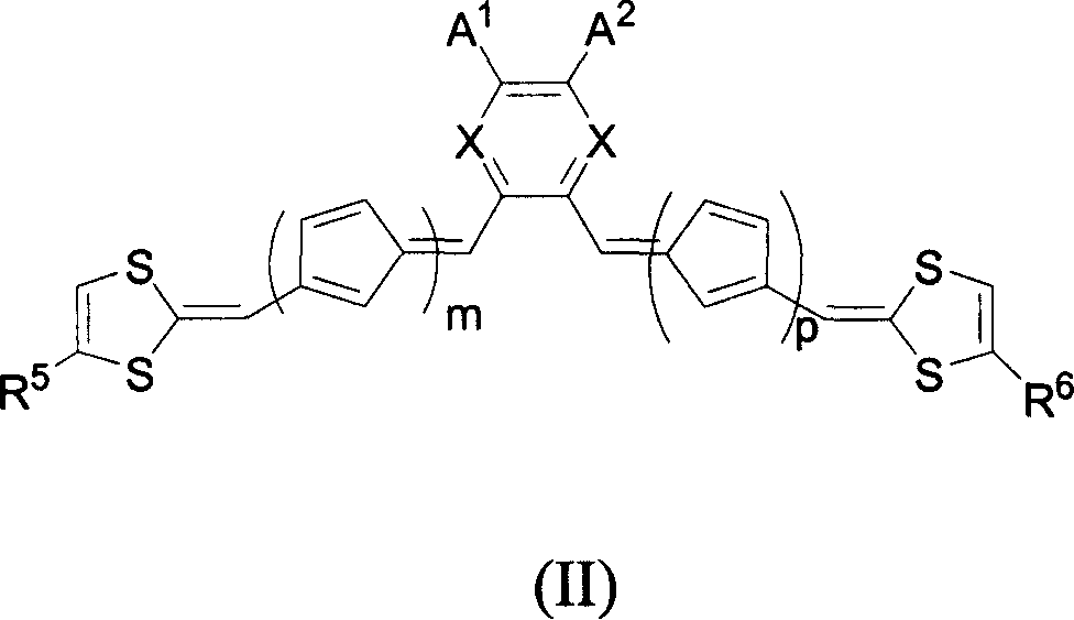 Organic non-linear optical chromophore compound containing 1,3-dithio cyclopentenyl group