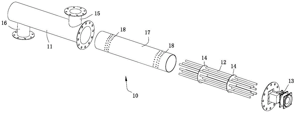 A tubular modular waste gas purification treatment device