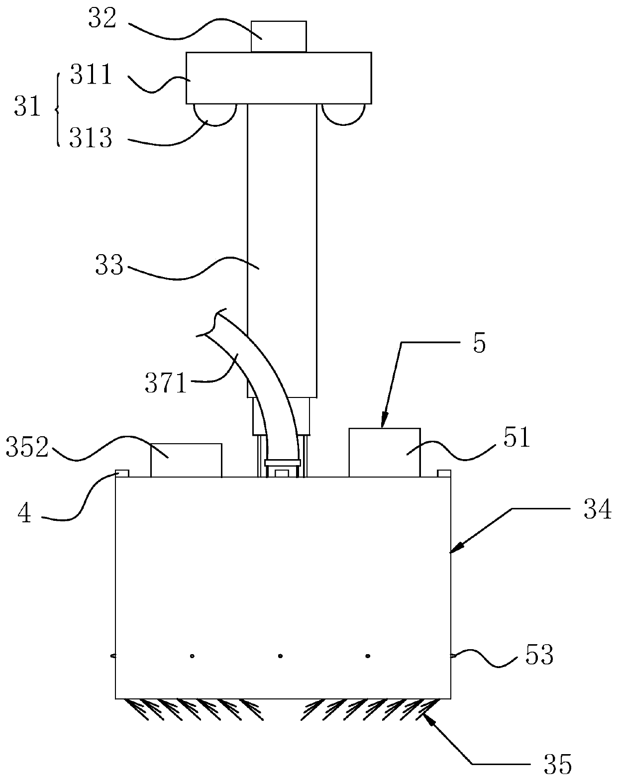 Tracking type dung clearing system and method