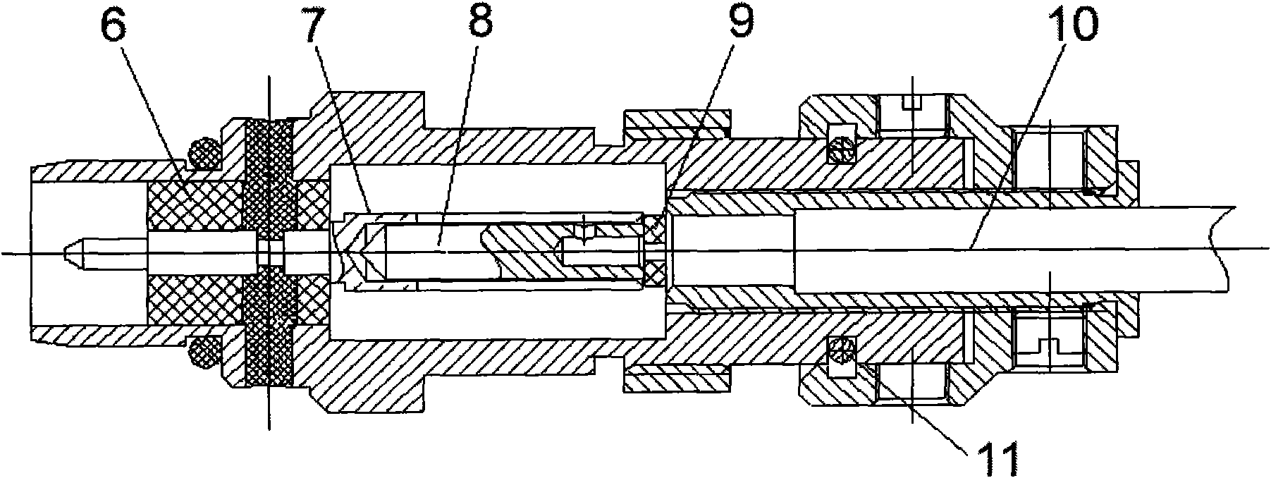 Phase-adjustable radio frequency coaxial connector