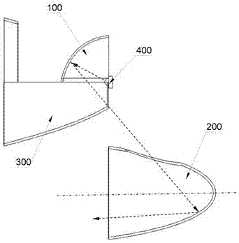 LED automobile dipped headlight of multiple reflection structure