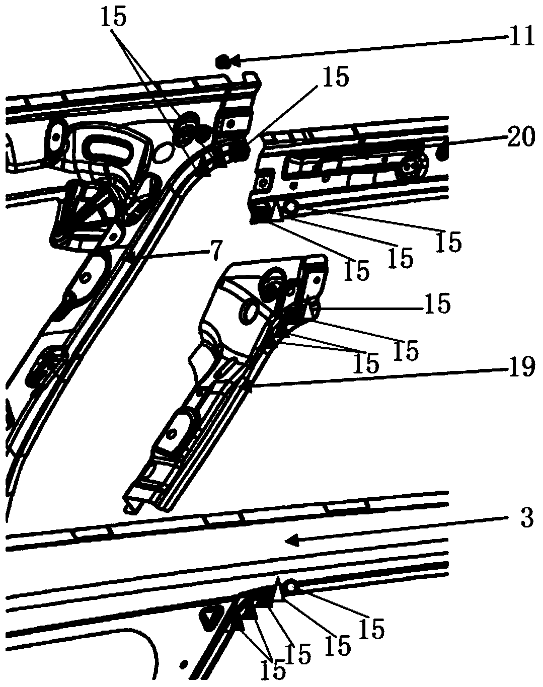 Rear side outer plate welding assembly