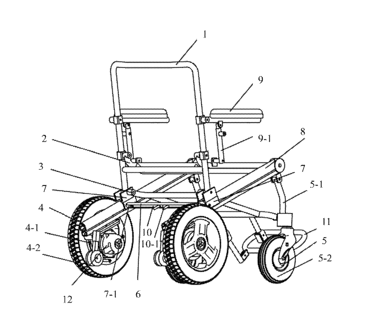 Folding wheelchair