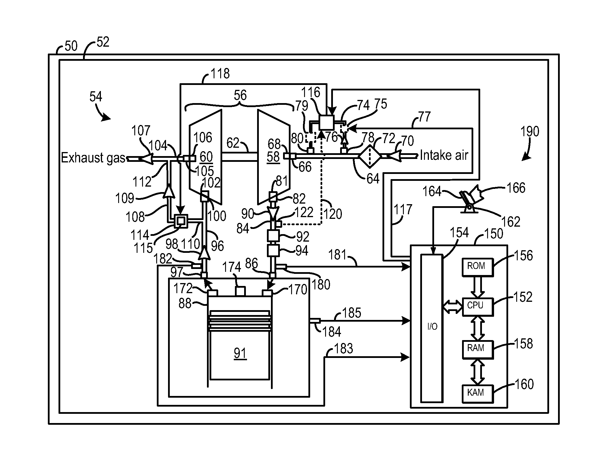 Turbocharger system having an air-cooled wastegate actuator