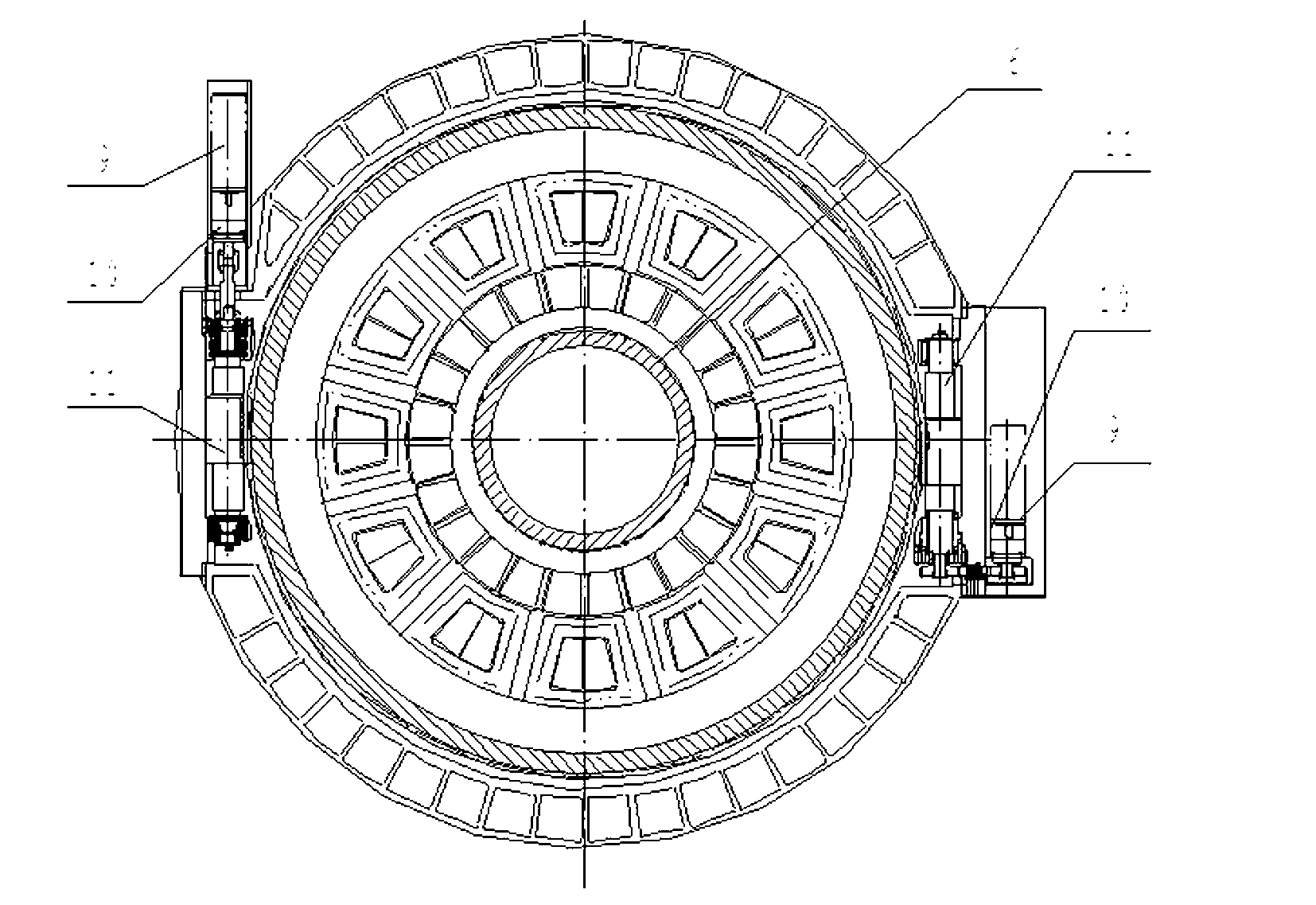 Numerical-control large-scale precise dual-drive gap removing rotating working table