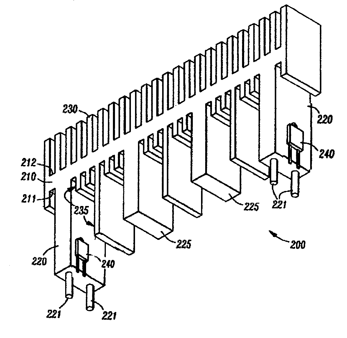 Configurable heat sink with matrix clipping system