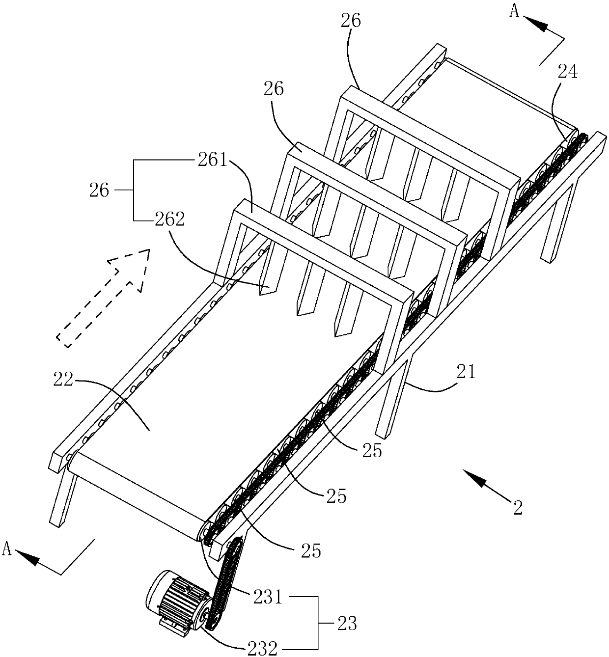 Sorting device for treating construction waste, and recycling system and method for construction waste