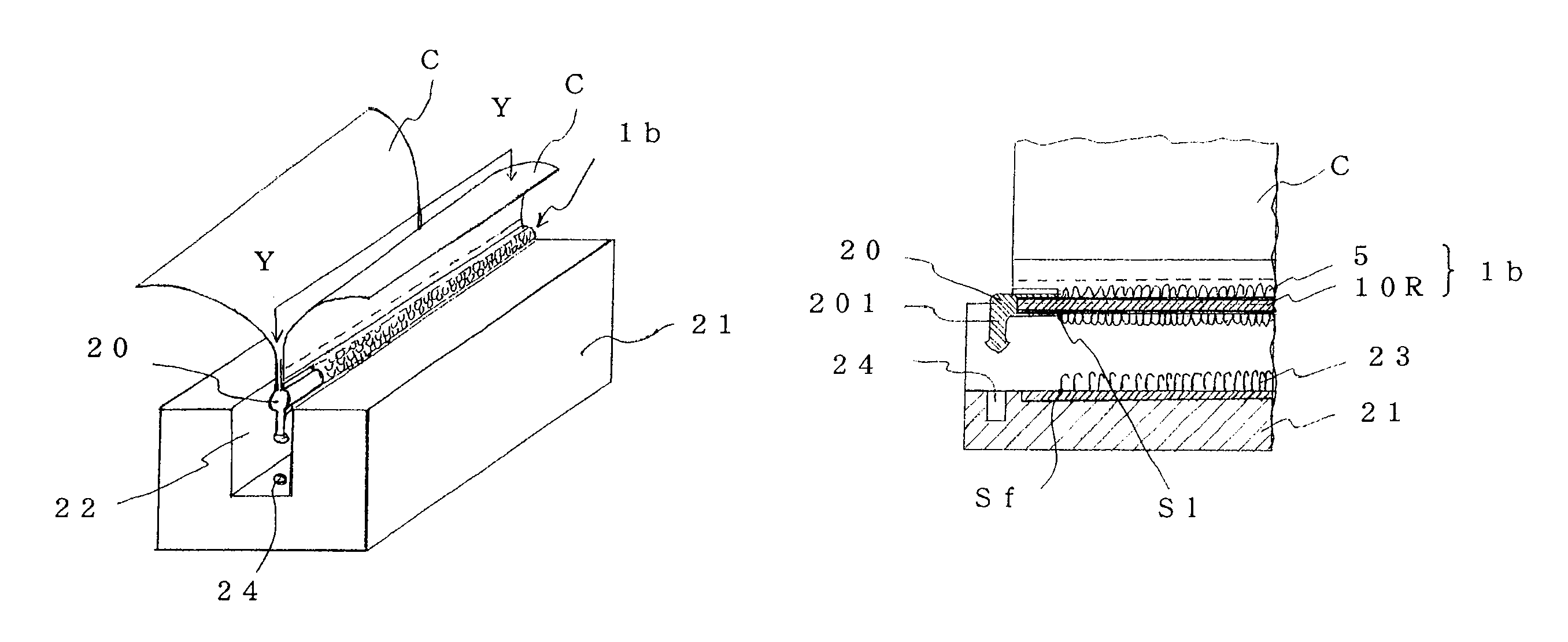 Locking connection member of covering material and method of manufacturing covered cushion formed body