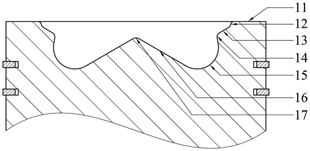 Combustion chamber special for marine diesel engine, combustion system and combustion method