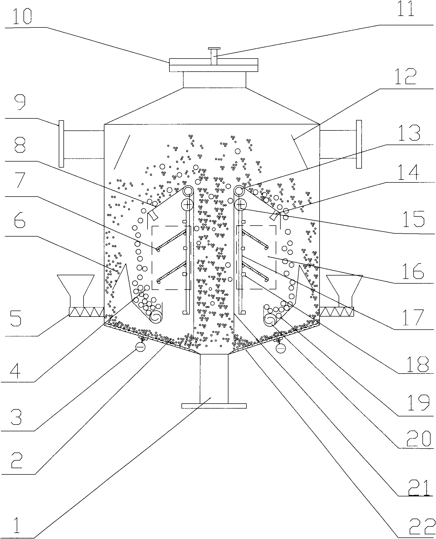 Non-diaphragm electrochemical waste water treatment device