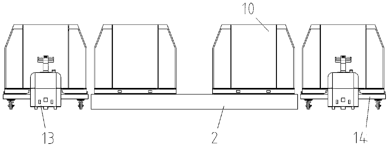 Platform loading/unloading carrying system and method for high-speed train express motor train unit