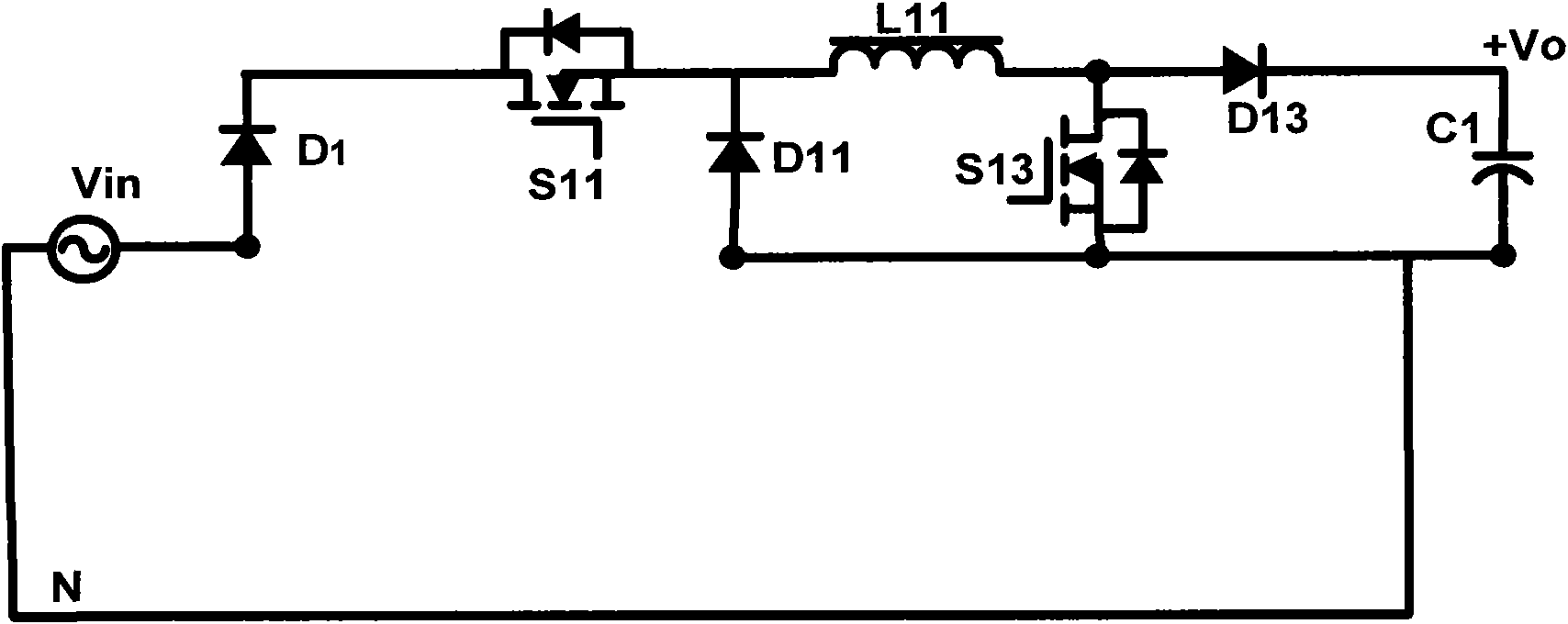 Single-phase and three-phase double voltage-boosting and reducing power factor correcting circuit and control method thereof