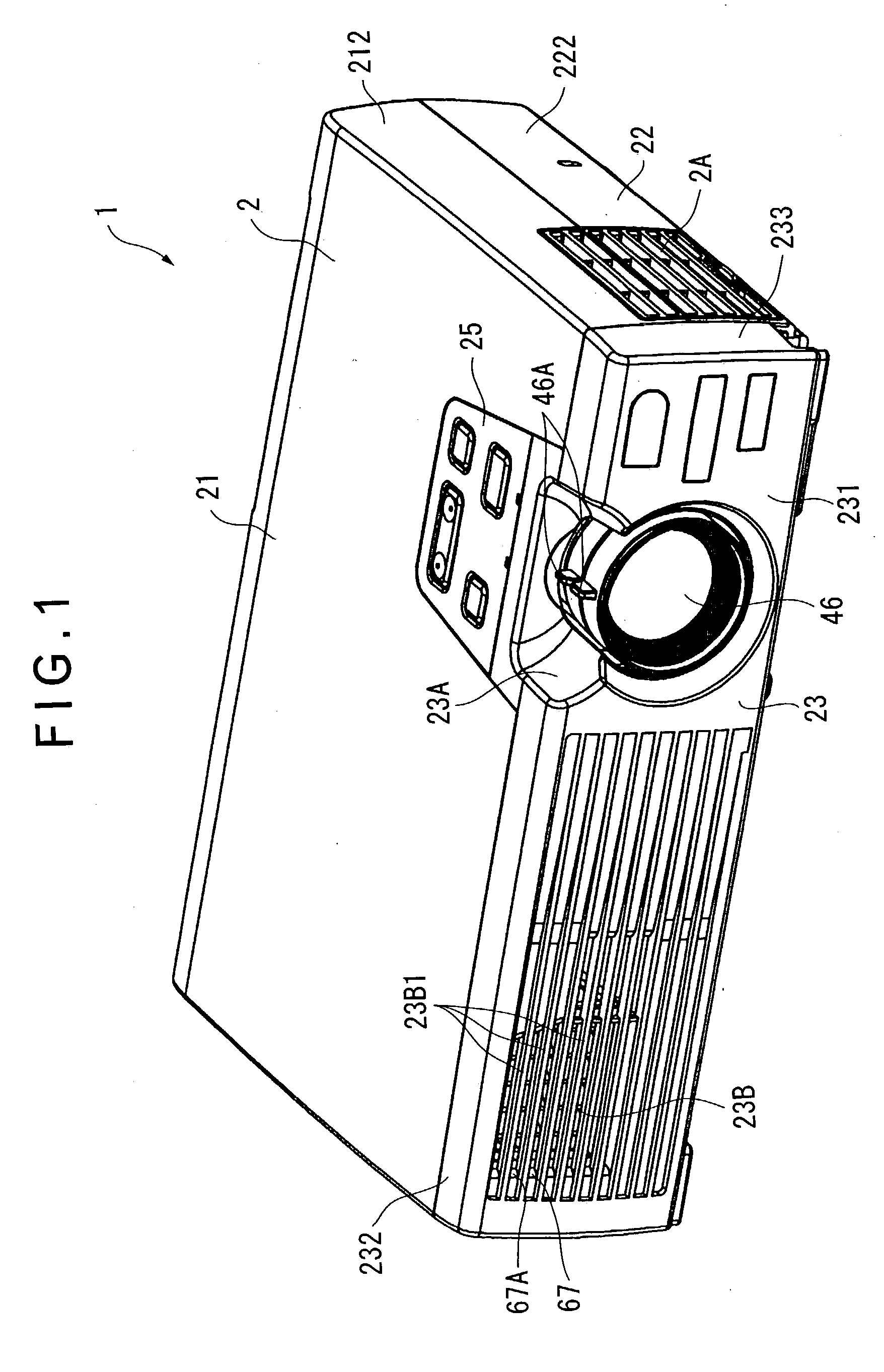 Electronics exterior case and projector having the same