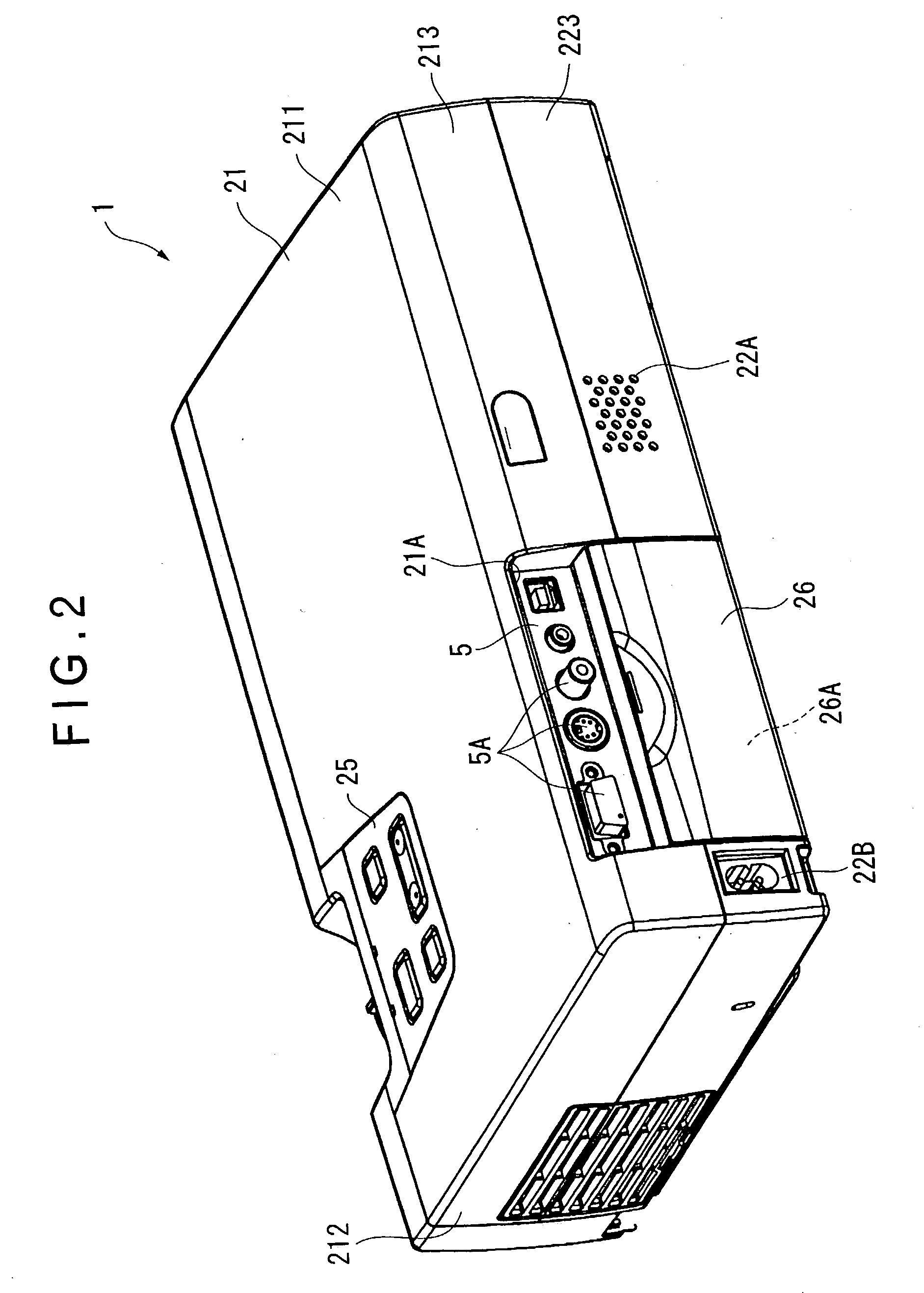 Electronics exterior case and projector having the same