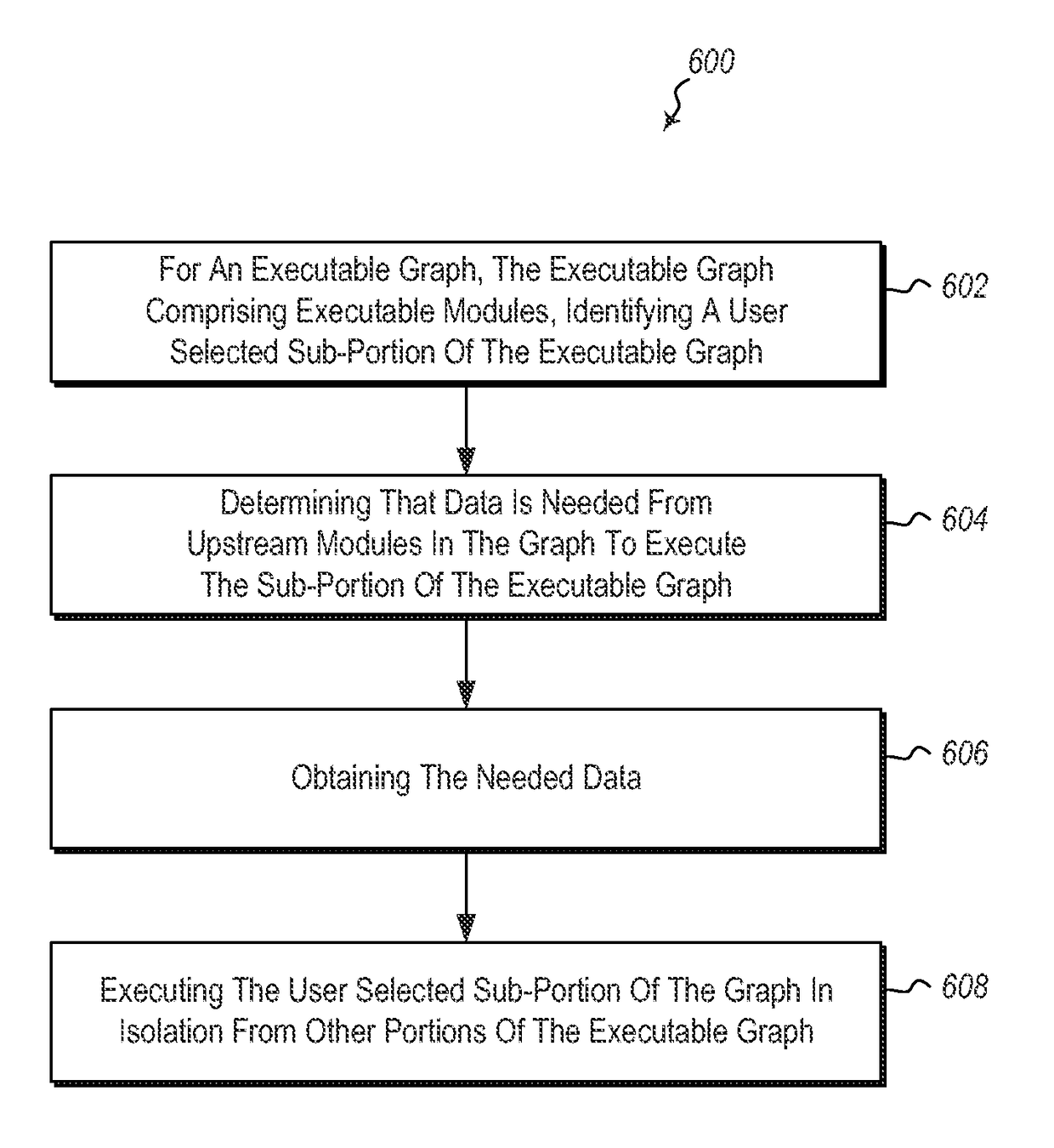 Interface for defining user directed partial graph execution