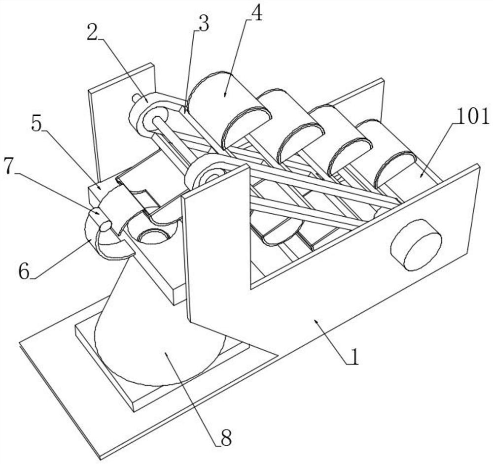 Crawler-type automatic feeding loader facilitating centralized stacking in harbor district