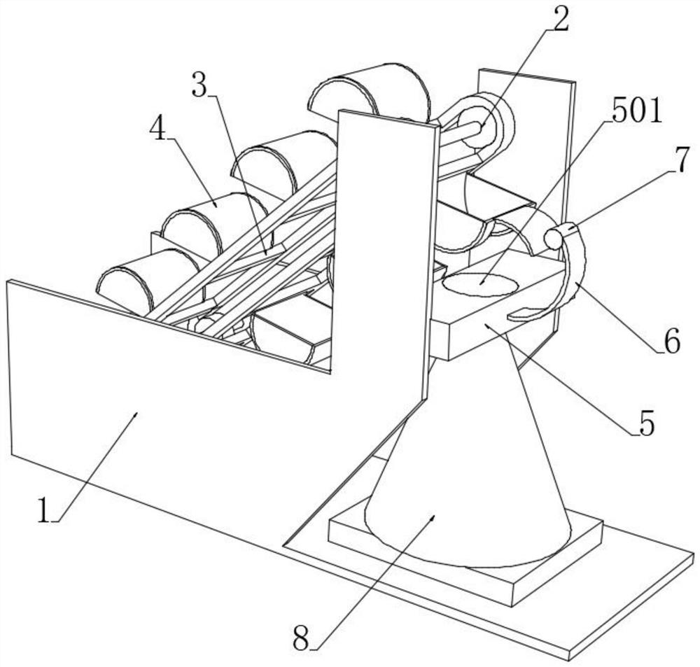 Crawler-type automatic feeding loader facilitating centralized stacking in harbor district