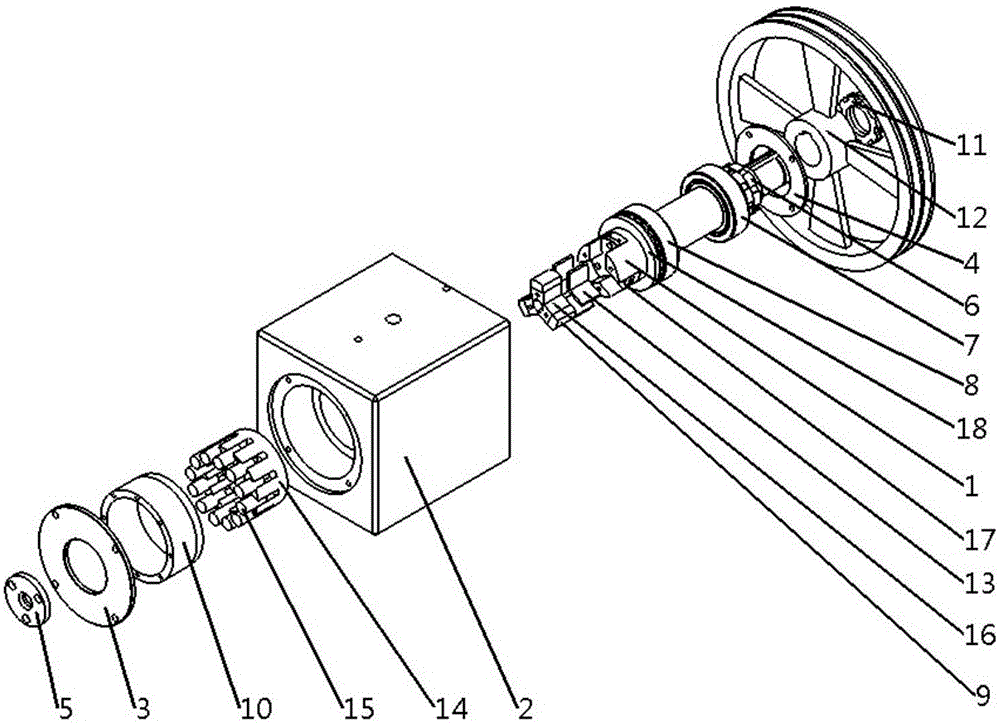 A rotary forging heat pipe shrinking die head