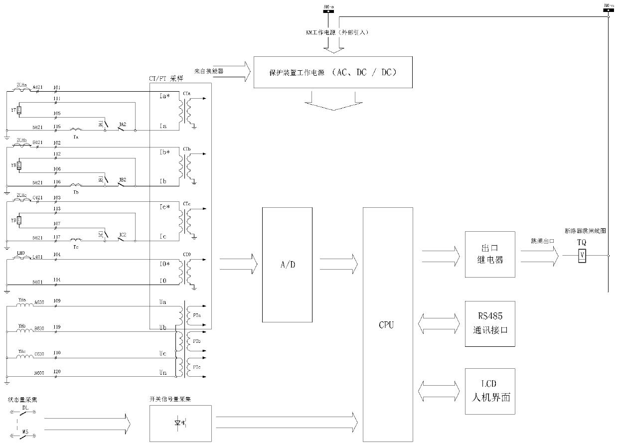 Self-supply microprocessor protection device with current trip