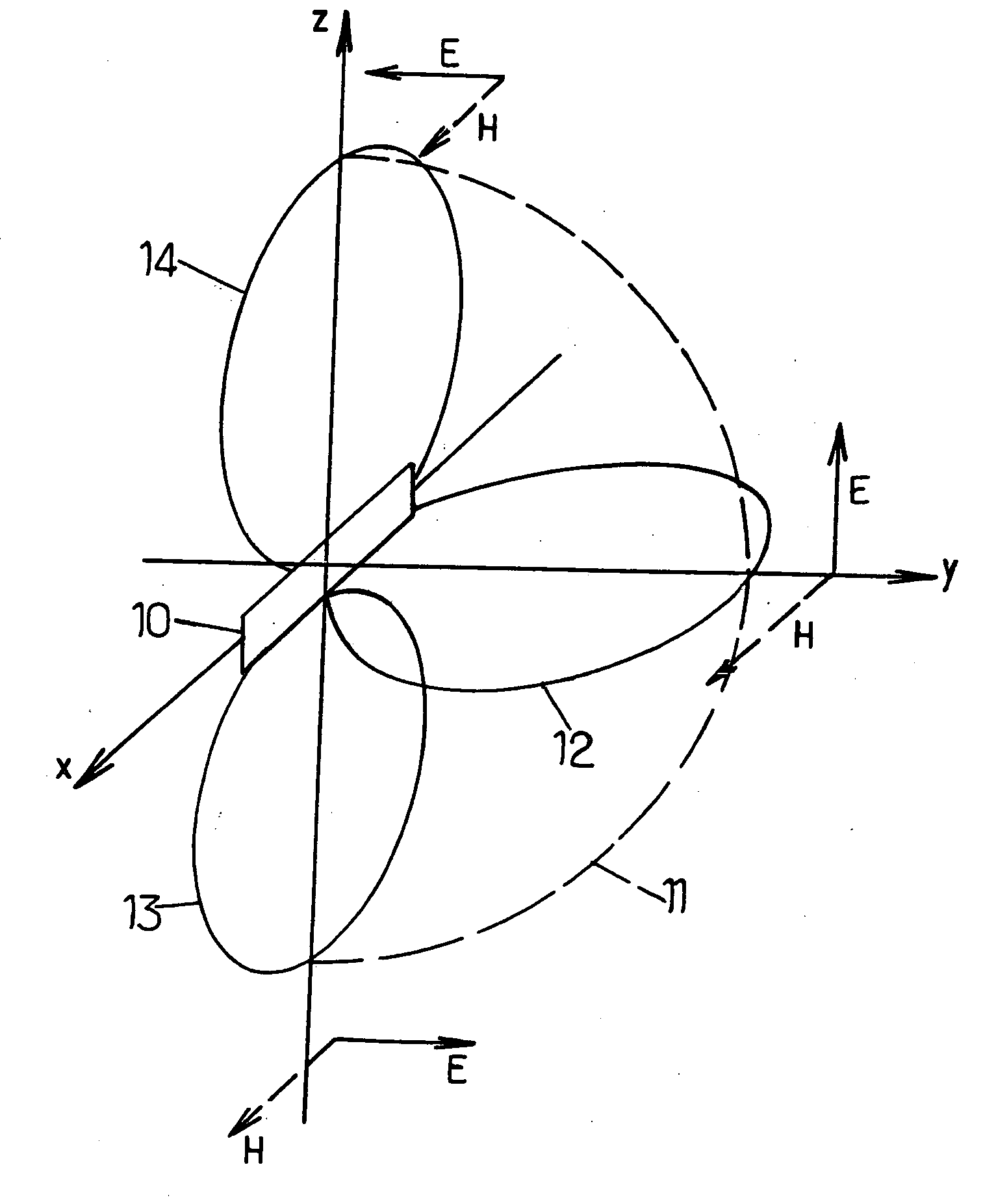 Antenna system for a radiocommunication station, and radiocommunication station having such antenna system