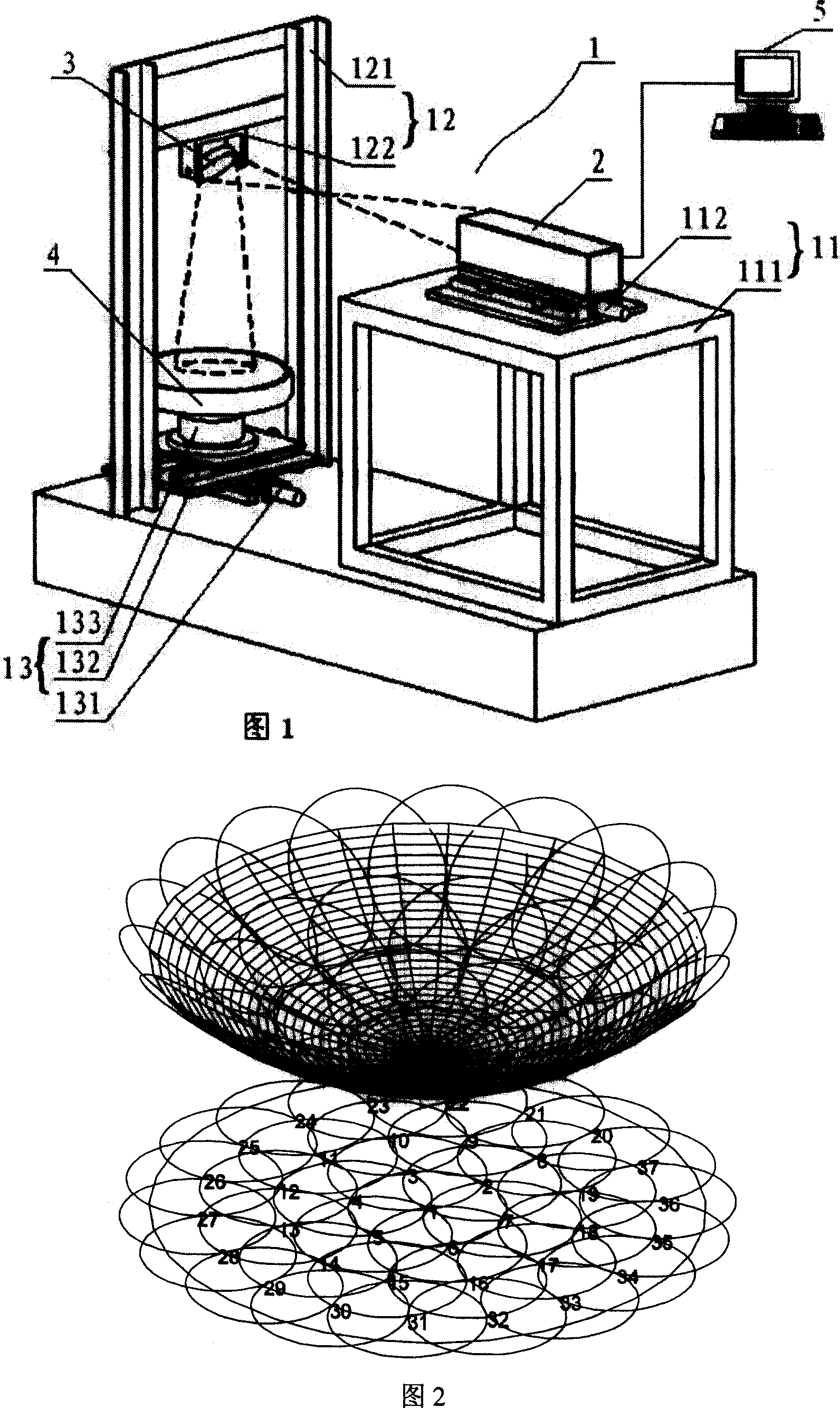 High-frequency error detecting apparatus and method for heavy caliber heavy relative aperture aspherical mirror