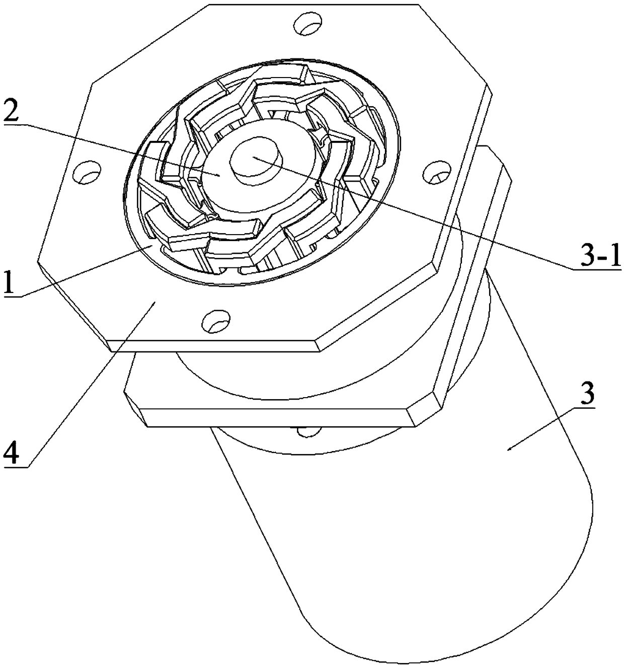 Electromagnetic driving and positioning device for random type four-state waveguide switch