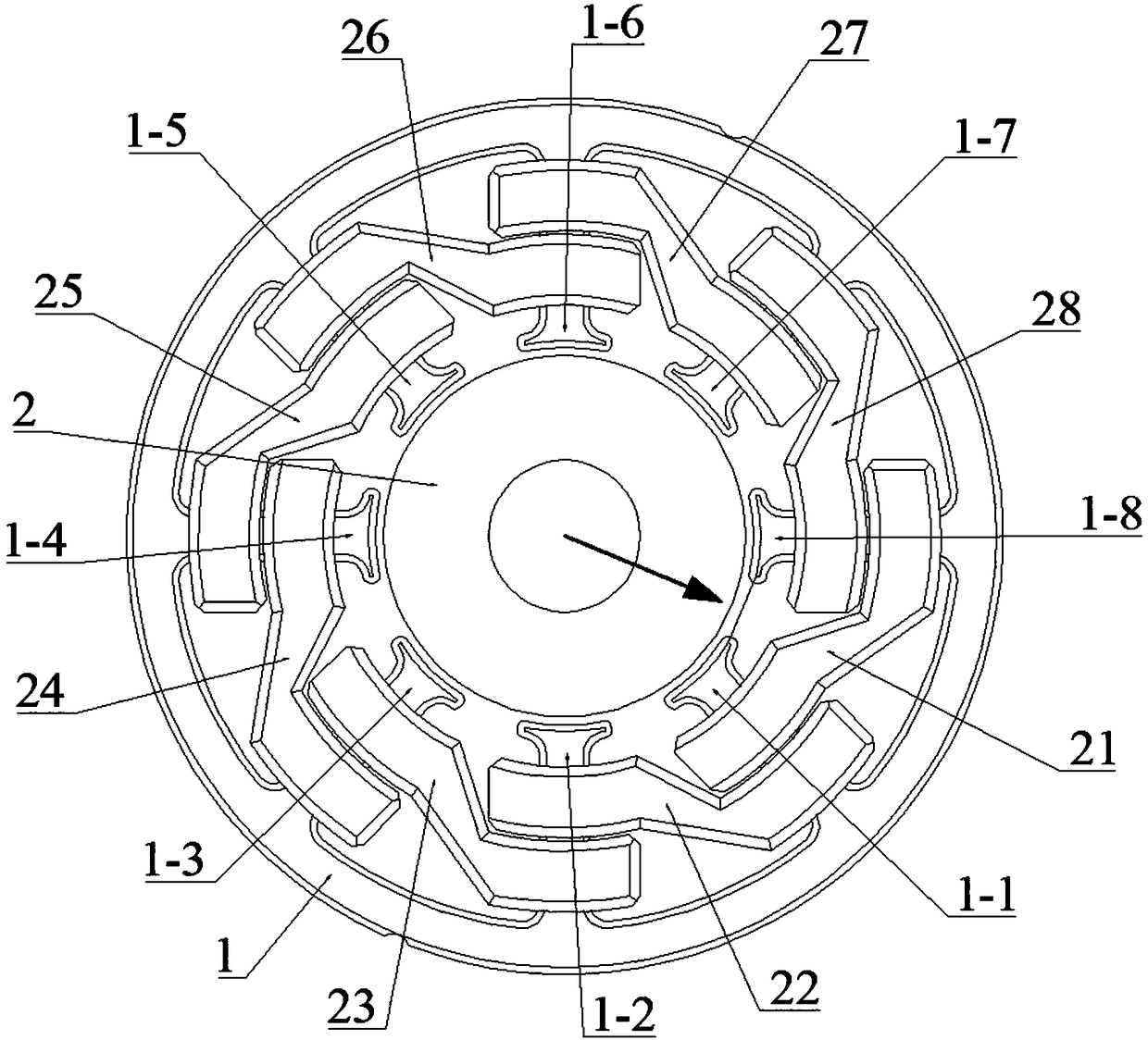 Electromagnetic driving and positioning device for random type four-state waveguide switch