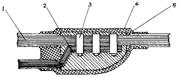 Clamping casting type combined branch cable and making method thereof