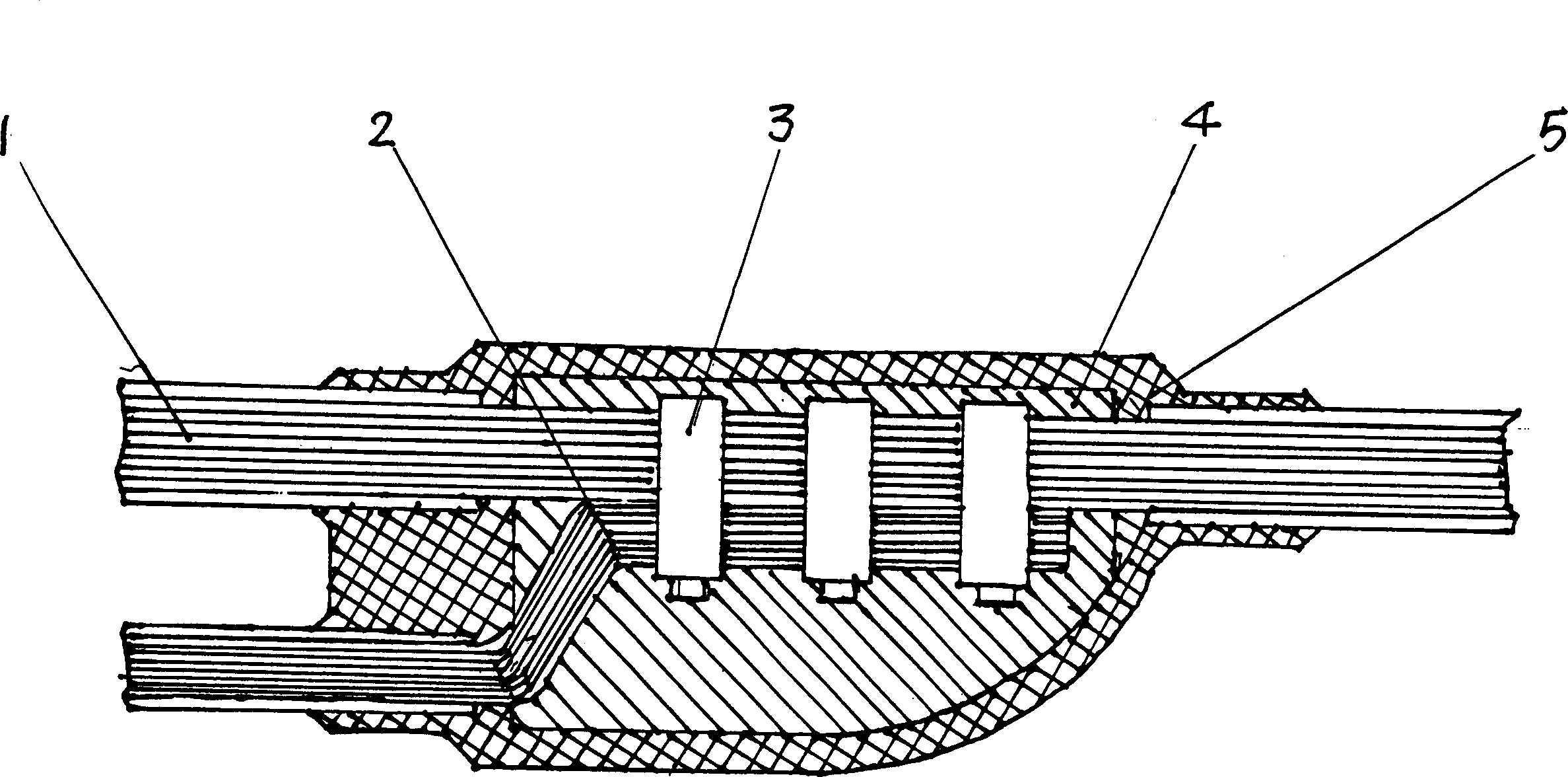 Clamping casting type combined branch cable and making method thereof