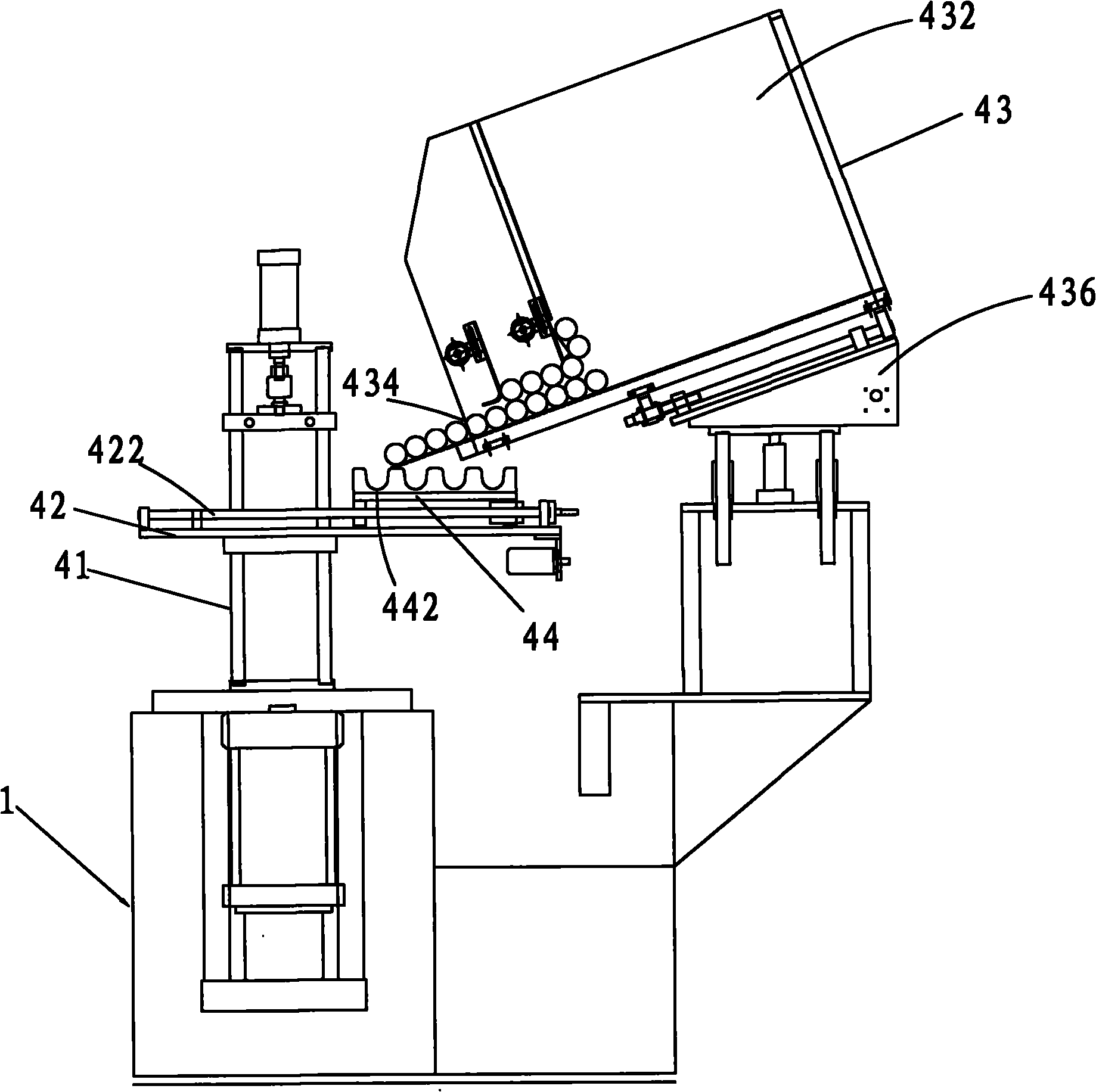 Full-automatic vertical mold-transferring hose injection head machine