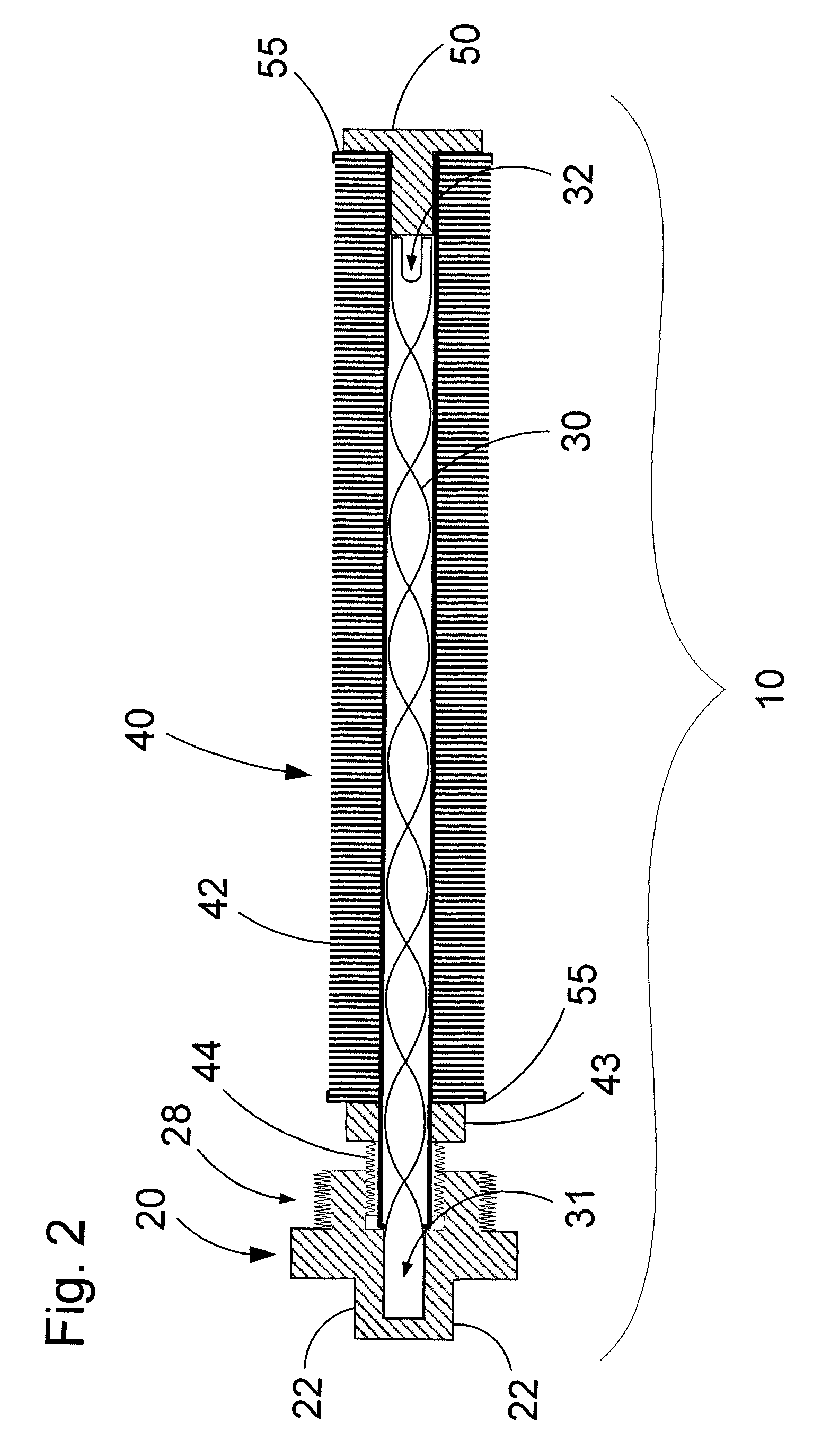 Turbulated immersion heat-exchange apparatus