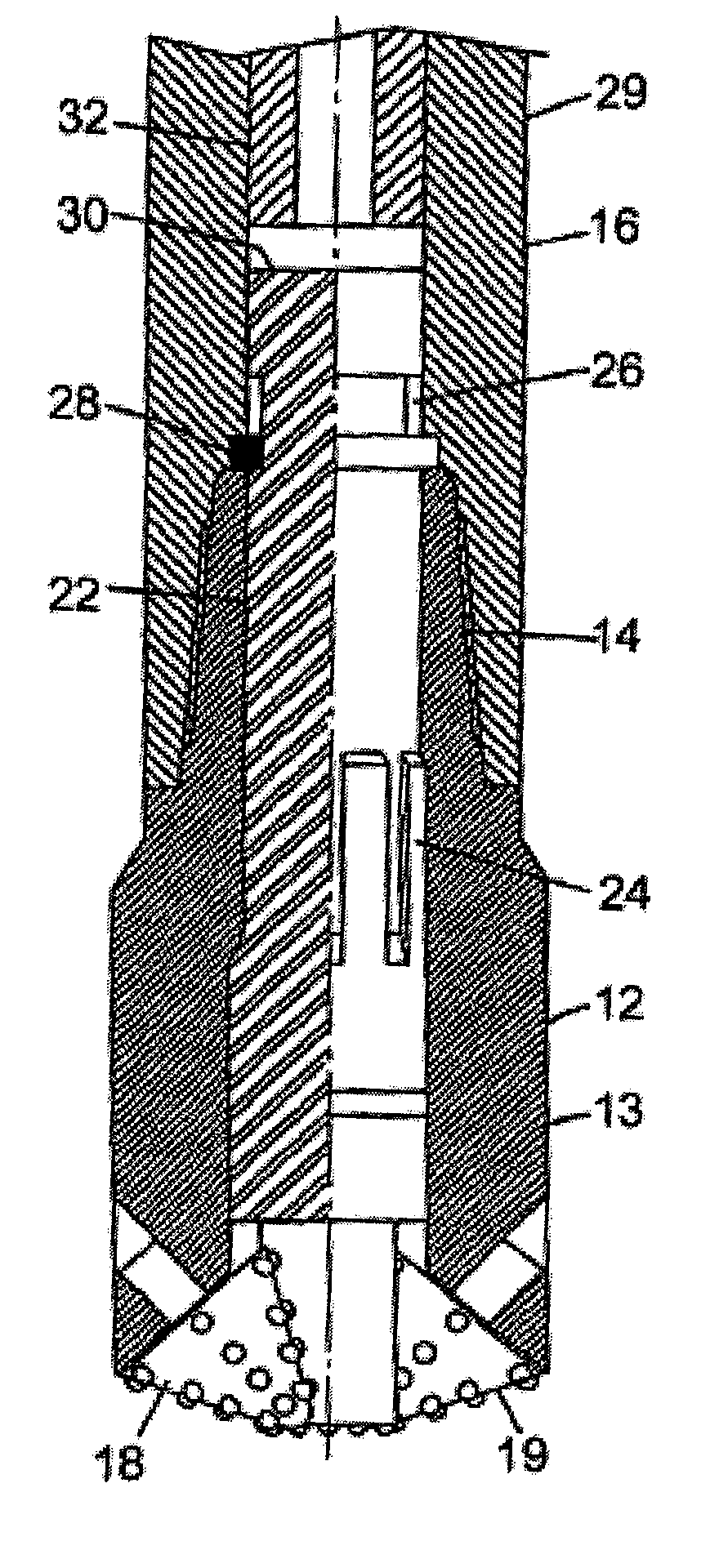 Drilling apparatus with percussive action cutter