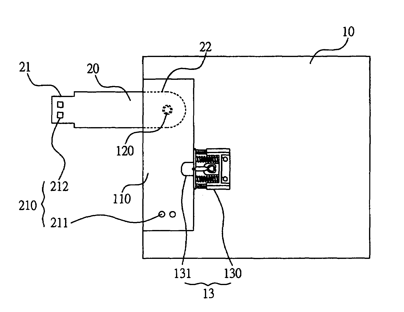 Connector concealment mechanism for computer peripheral device