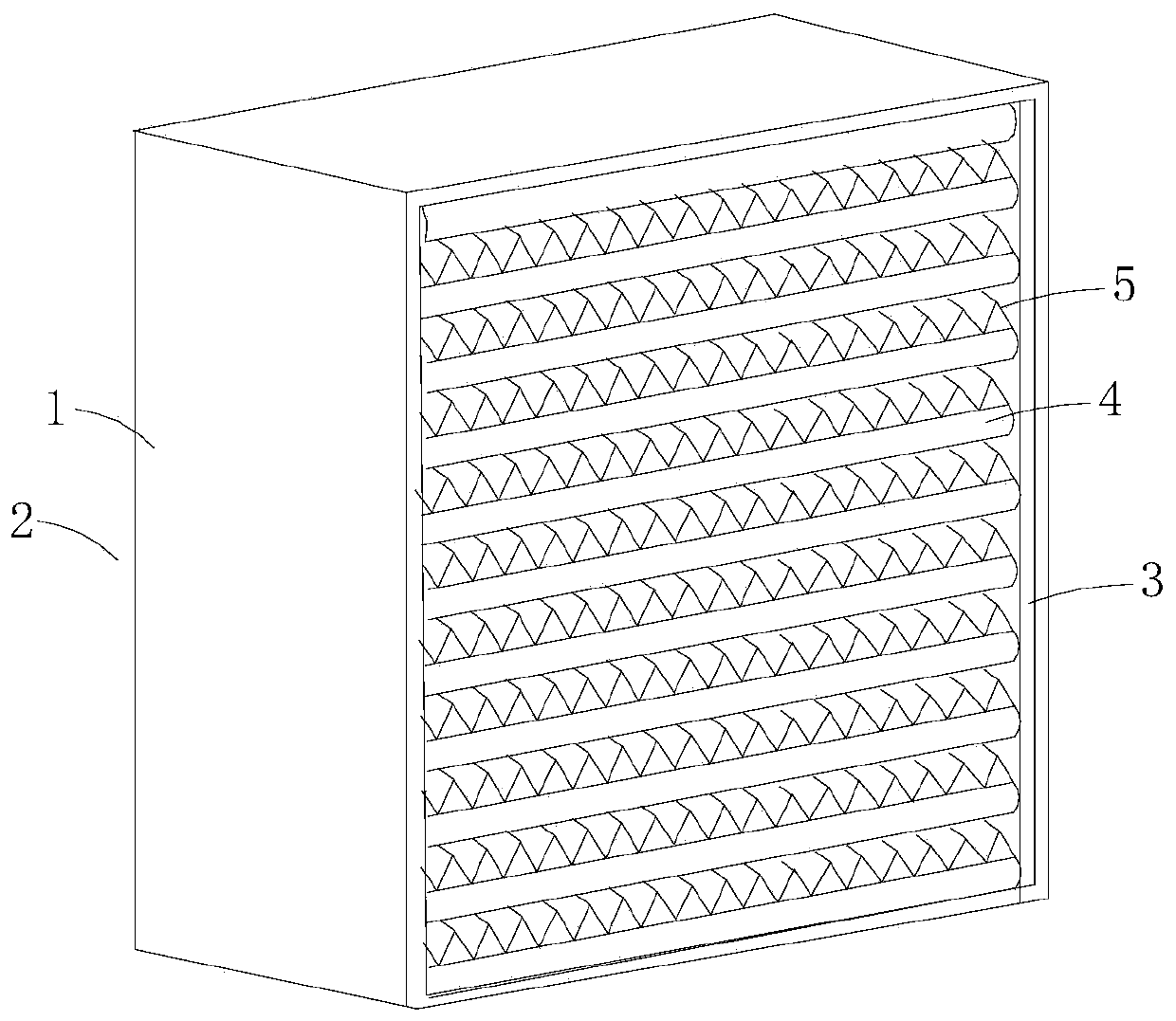 Fiber material folding iodine adsorber