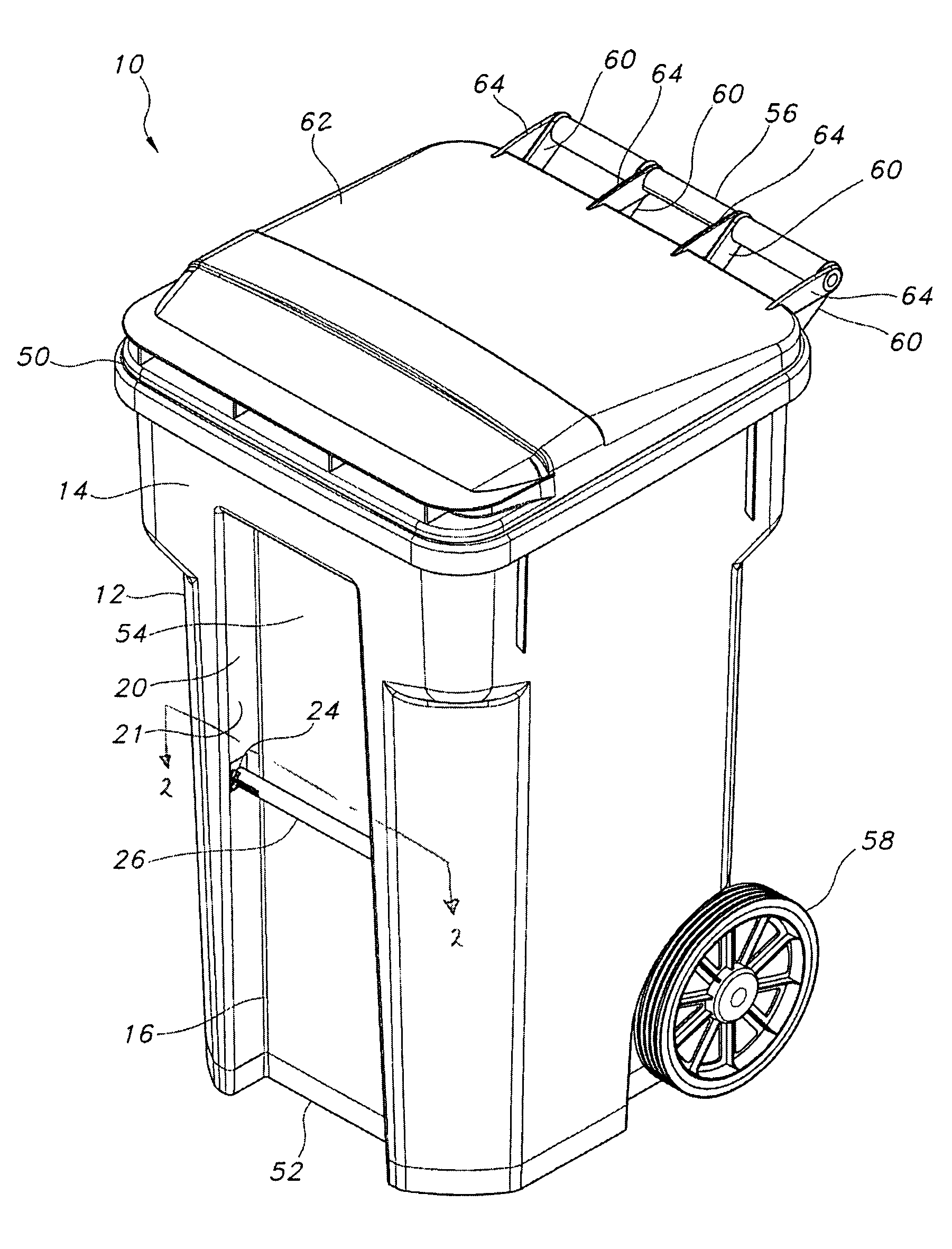 Grab bar for a waste container