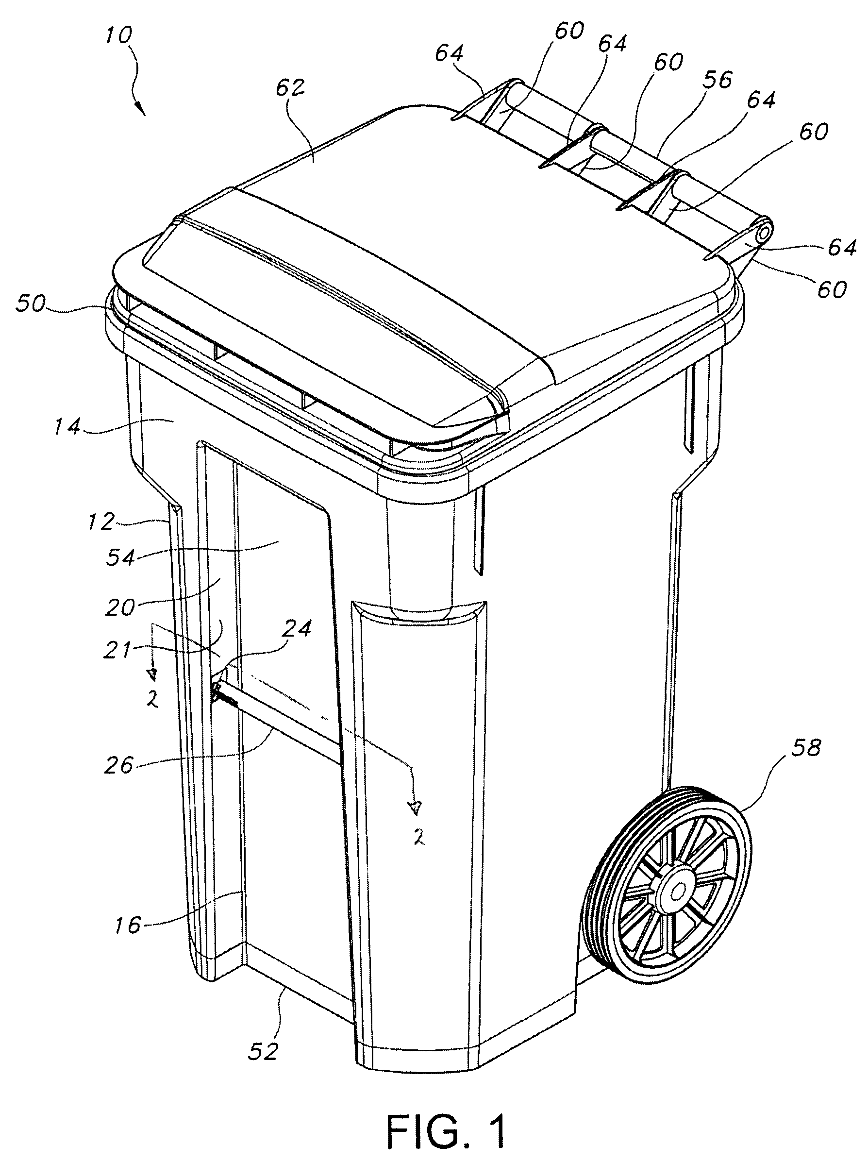 Grab bar for a waste container